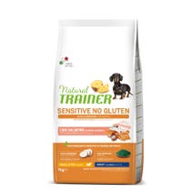 Natural Trainer Sensitive Senza Glutine Crocchette Salmone Per Cani Adulti Taglia Mini 7kg