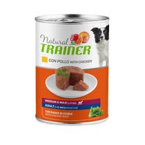 Natural Trainer Cibo Umido Pollo/Riso Per Cani Adulti Taglia Media/Grande Lattina 400g-1