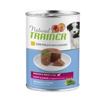 Natural Trainer Maintenance Medium E Maxi Per Cani Cuccioli Umido Pollo Lattina 400g-1