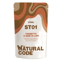 Natural Code ST01 Tonnetto E Semi Di Lino Gatti Adulti Sterilizzati Busta 70g