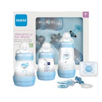 Mam Set Regalo Neonati Azzurro 2 Biberon Easy Start 160 ml+1 Biberon Easy StartAnti-Colic 260 ml+1 Succhietto+1 Clip-1