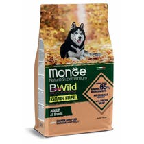 Monge Natural SuperPremium Grain Free Formula All Breeds Gusto Salmone Con Piselli Cibo Secco Cani Adulti Sacco 12kg