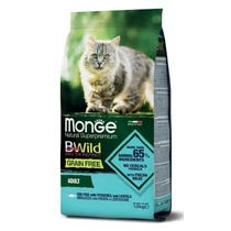 Monge B Wild Grain Free Con Merluzzo Patate Lenticchie Cibo Secco Gatti Adulti Sacco 1,5 Kg
