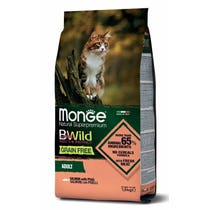 Monge B Wild Grain Free Con Salmone/Piselli Cibo Secco Gatti Adulti Sacco 1,5 Kg