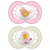 Mam Original Set Succhietto In Caucciù Per Bambine 16 Mesi+ Fantasia Assortita-1
