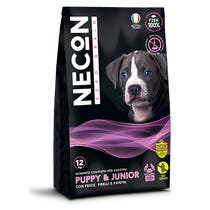 Necon Zero Grain Puppy E Junior Crocchette Pesce E Piselli Per Cani Cuccioli Sacco 3kg-3