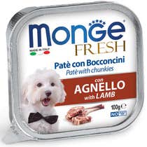 Monge Fresh Paté Bocconcini Con Agnello Cibo Umido Per Cani Adulti 100g-1