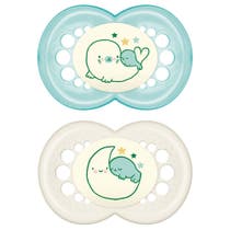 Mam Night Set Succhietto In Silicone Per Bambini 6 Mesi+ Fantasia Assortita-1