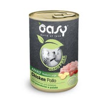 Oasy Grain Free Formula Cibo Umido Pollo Per Cani Adulti Taglia Media/Large 400g