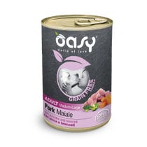 Oasy Grain Free Formula Cibo Umido Maiale Per Cani Adulti Taglia Media/Grande 400g