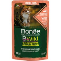 Monge B Wild Grain Free Salmone Gamberetti Con Ortaggi Cibo Umido Per Gatti Sterilizzati 85g-2