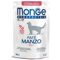 Monge Monoprotein Sterilised Paté Manzo Cibo Umido Per Gatti Adulti Sterilizzati 85g-2
