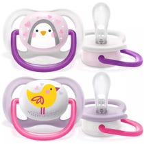 Philips Avent Ciuccio Ultra Air Penguin/Bird Femmina 0-6 Mesi 2 Pezzi-1