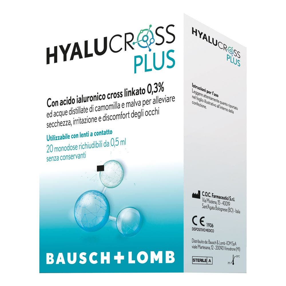 Hyalucross Plus Gocce Oculari Per Occhi 20 Flaconcini Monodose-1