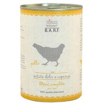 Barf Menu Completo Cibo Umido Trito Di Pollo Con Patate Dolci E Asparagi Per Cani Lattina 400g-1
