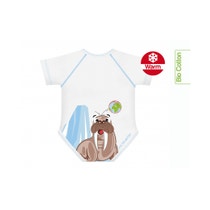 J Bimbi Body Neonato 0-36 Mesi Caldo Cotone Biologico Fantasia Tricheco-0