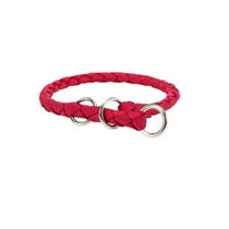 Trixie Collare taglia L in treccia tubolare per cani colore rosso