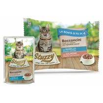 Stuzzy Bocconcini Con Nasello/Salmone Cibo Umido Gatti Adulti Multipack 4x85g-2