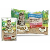 Stuzzy Bocconcini Con Prosciutto/Manzo Cibo Umido Gatti Adulti Multipack 4x85g-2