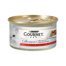 Purina Gourmet Diamant Sfilaccetti Con Manzo Prelibato Per Gatti Lattina 85g-1