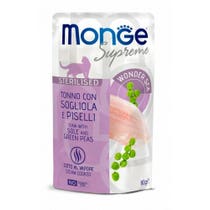 Monge Supreme Pezzetti Di Tonno Con Spigola E Piselli Per Gatti Adulti Sterilizzati Busta 80g-1