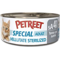 Petreet Vellutate Tonno Con Surimi Aroma Granchio Cibo Umido Gatto Sterilizzato Barattolo 70g-1