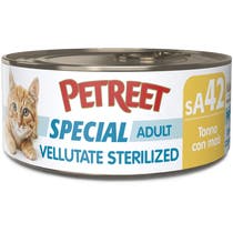 Petreet Vellutate Tonno Con Mais Cibo Umido Gatto Sterilizzato Barattolo 70g-1