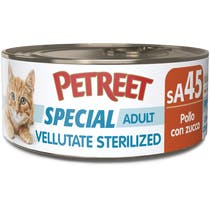 Petreet Vellutate Pollo Con Zucca Cibo Umido Gatto Sterilizzato Barattolo 70g-1