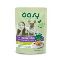 Oasy Straccetti In Salsa Con Tacchino E Verdure Per Cani Adulti Bustina 100g-1