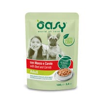 Oasy Straccetti In Salsa Con Manzo E Carote Per Cani Adulti Bustina 100g-1
