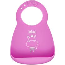 Chicco Bavaglina Silicone Easy Roll Colore Rosa 6Mesi+-1