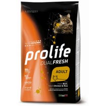 Prolife Cat Dual Fresh Adult Cibo Secco Per Gatti Adulti BeefFresh ChickenRice Sacco 7Kg-1