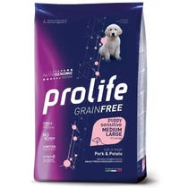 Prolife Dog Grain Free Sensitive Pork & Potato Cibo Secco Per Cani Cuccioli Taglia Media/Grande Sacco 10 Kg-2