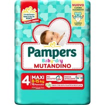 Pampers Babydry Mutandino Taglia 4 (8-15 Kg) 16 Pezzi