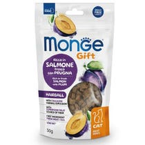 Monge Snack Gift Adult Meat Minis Hairball Ricco In Salmone Fresco Con Prugna 50gr-1