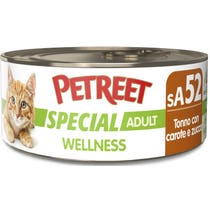 Petreet Wellness Tonno Con Carote Zucca Cibo Umido Gatto Adulto Barattolo 70g-2