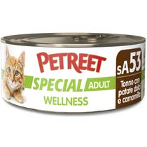 Petreet Wellness Tonno Con Patate Camomilla Cibo Umido Gatto Adulto Barattolo 70g-2