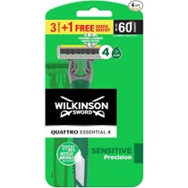 Wilkinson Quattro Essential 4 Sensitive Precision Rasoio a 4 Lame x3+1Pz