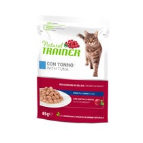 Natural Trainer Gatto Adult con Tonno Bocconcini in Salsa 85g-1