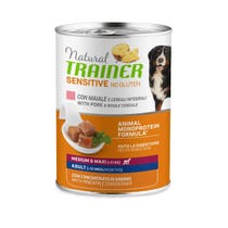 Natural Trainer Cane Sensitive No Gluten Medium & Maxi Adult con Maiale e Cereali 400g-1