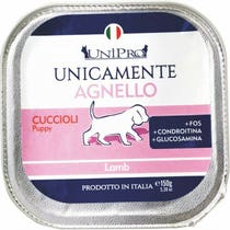 Unipro Unicamente Agnello Cibo Umido Cani Cuccioli Vaschetta 150g