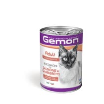 Gemon Bocconcini Salmone E Gamberetti Cibo Umido Gatti Adulti Barattolo 400 g-1