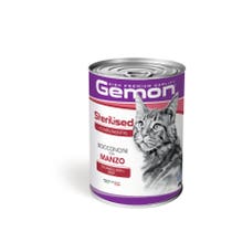 Gemon Sterilised Bocconcini Manzo Cibo Umido Gatti Adulti Barattolo 415 g-2