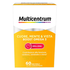 Multicentrum Cuore Mente Vista Boost Omega 3 Integratore Alimentare EPA E DHA Coenzima Q10 60 Perle-1