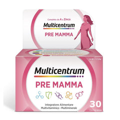 Multicentrum Pre-Mamma Integratore Alimentare Multivitaminico Acido Folico Calcio Vitamina D E 30 Compresse-0