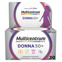 Multicentrum Donna 50+ Integratore Multivitaminico Multiminerale Ferro Calcio Vitamina D D3 30 Compresse-0