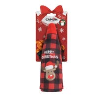 Camon Gioco Natalizio Bottiglia Per Cani Ricamo Renna Con Squeaker-3