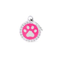 Medaglietta Per Cani E Gatti Personalizzata Zampa Rosa -1