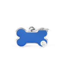 Medaglietta Per Cani E Gatti Personalizzata Osso Piccolo Blu-1