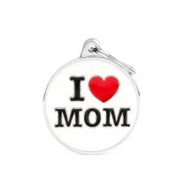 Medaglietta Per Cani E Gatti Personalizzata I Love Mom-1